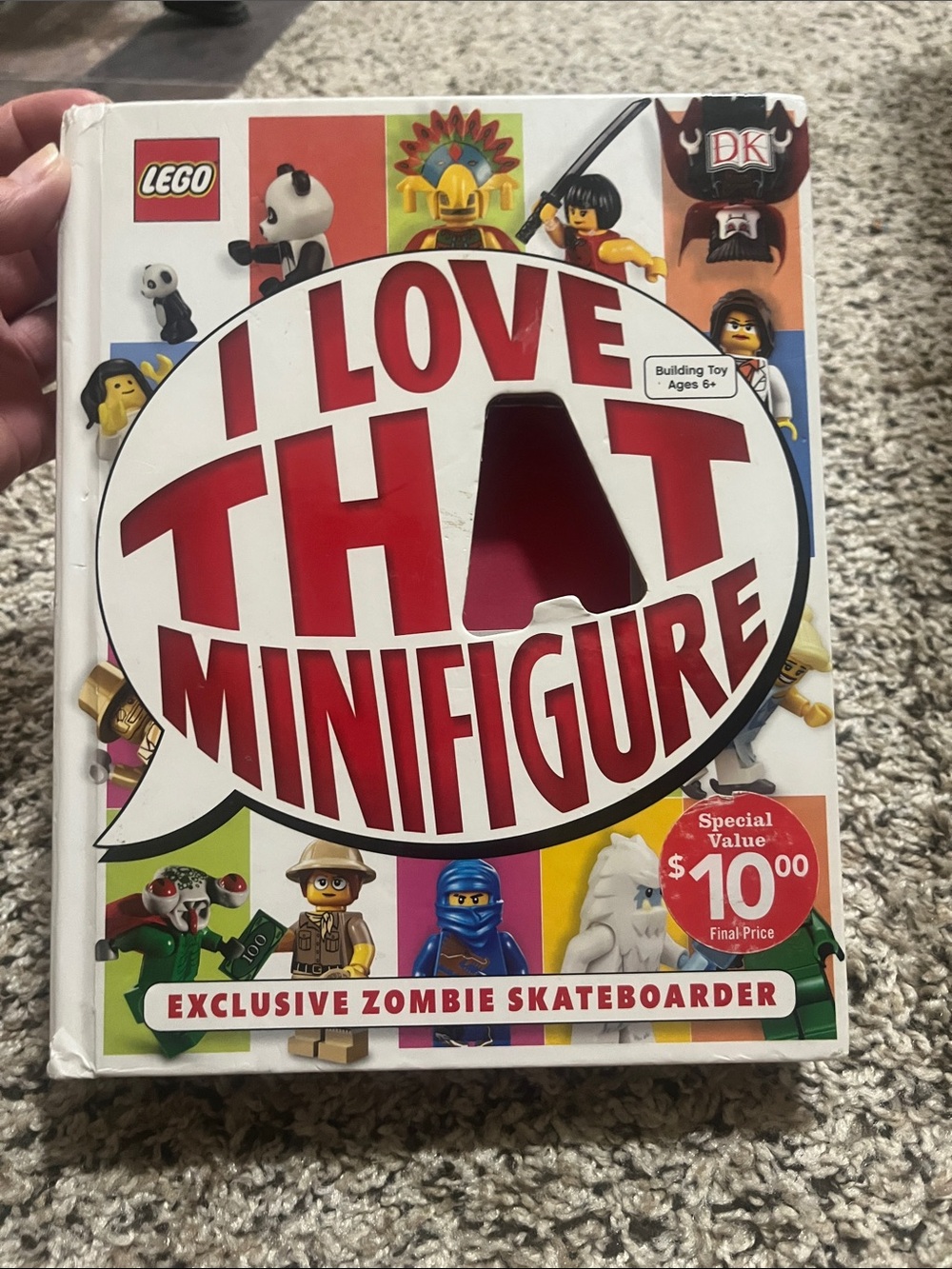 Lego I Love That Minifigure Book - Red, White, Yellow, Blue Cover